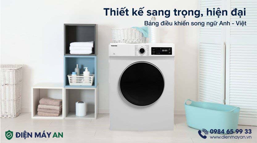 Máy Sấy Thông Hơi Toshiba TD-H80SEV(WK) 7kg - tổng quan thiết kế